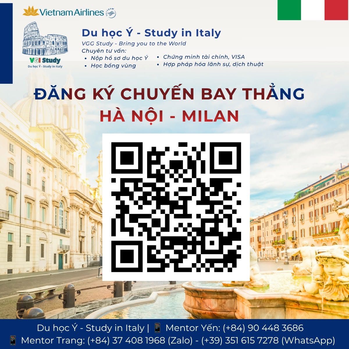 Ảnh minh họa: Tại sao không chọn bay thẳng đến Ý khi lần đầu du học?