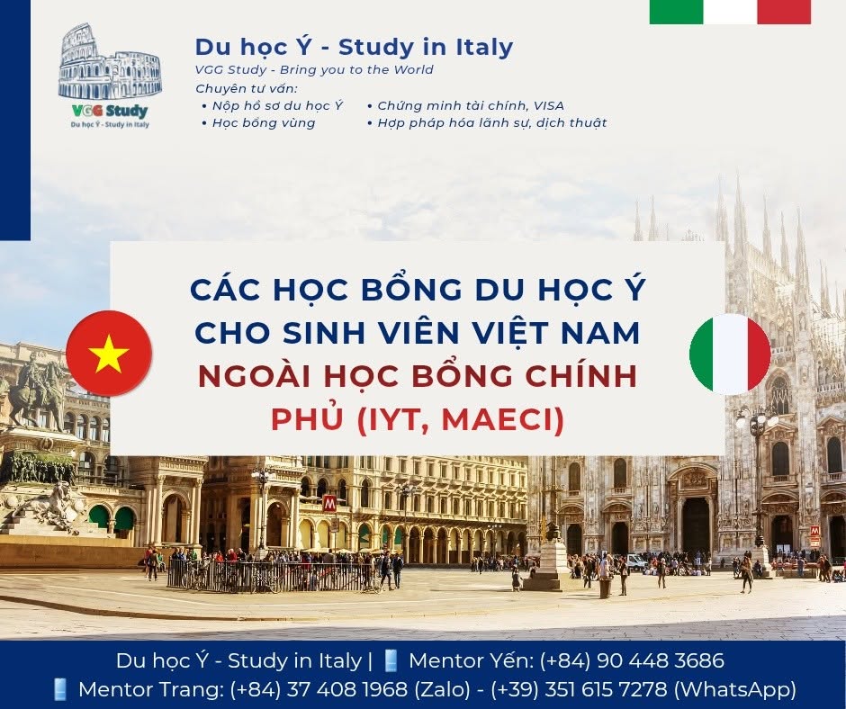 Ảnh minh họa: Các học bổng du học Ý sinh viên Việt Nam có thể nhắm đến ngoài IYT, MAECI (Cập nhật 2026)